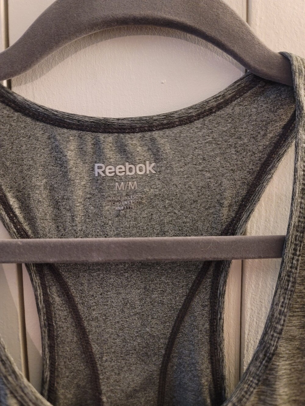 WOMEN'S Reebok Charcoal Gray Racerback Workout Tank - Picture 2 of 5
